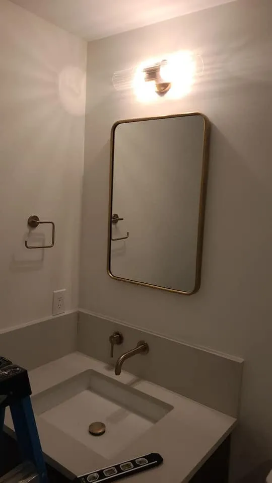 Bathroom vanity light, a Storm Electrical job in Massachusetts