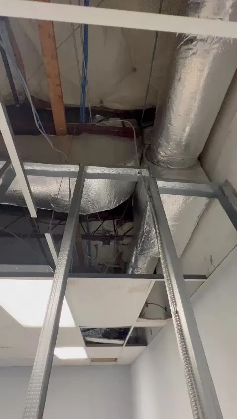Commercial ceiling rough-in, a Storm Electrical job in Massachusetts