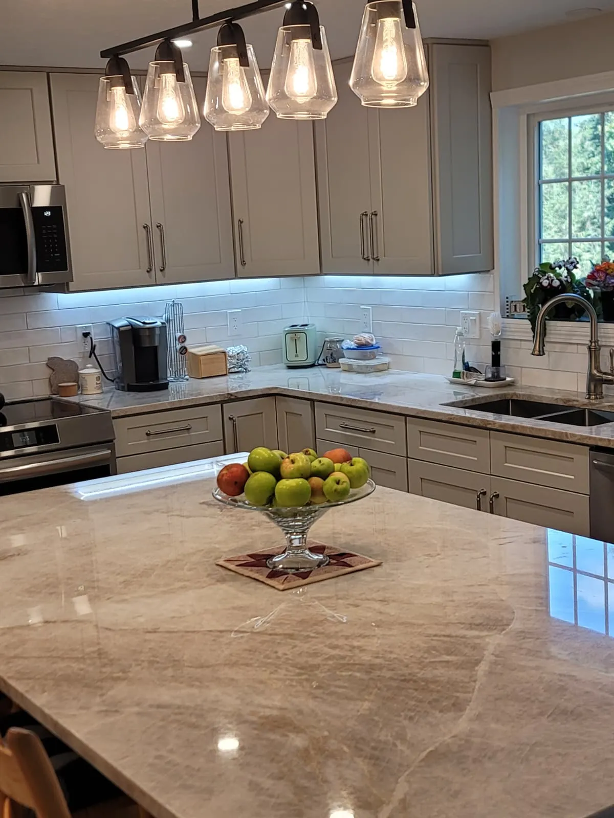 Under-cabinet LED lighting, a Storm Electrical job in Massachusetts