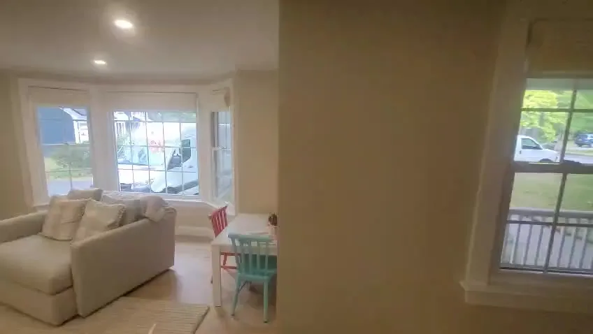 Recessed lights over a bay window, a Storm Electrical job in Massachusetts