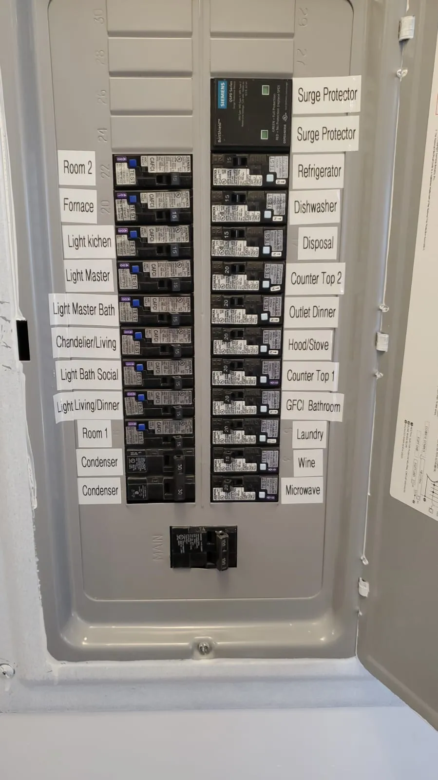 Fully labeled circuit directory, a Storm Electrical job in Massachusetts