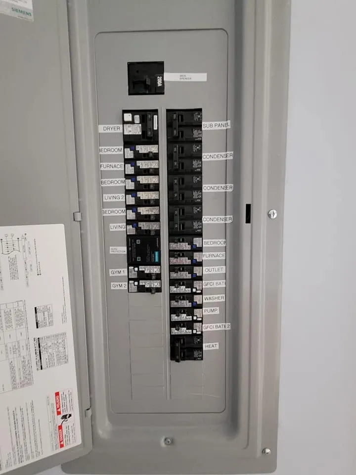 Panel interior during service work, a Storm Electrical job in Massachusetts