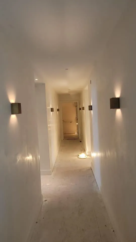 Hallway wall sconces, a Storm Electrical job in Massachusetts