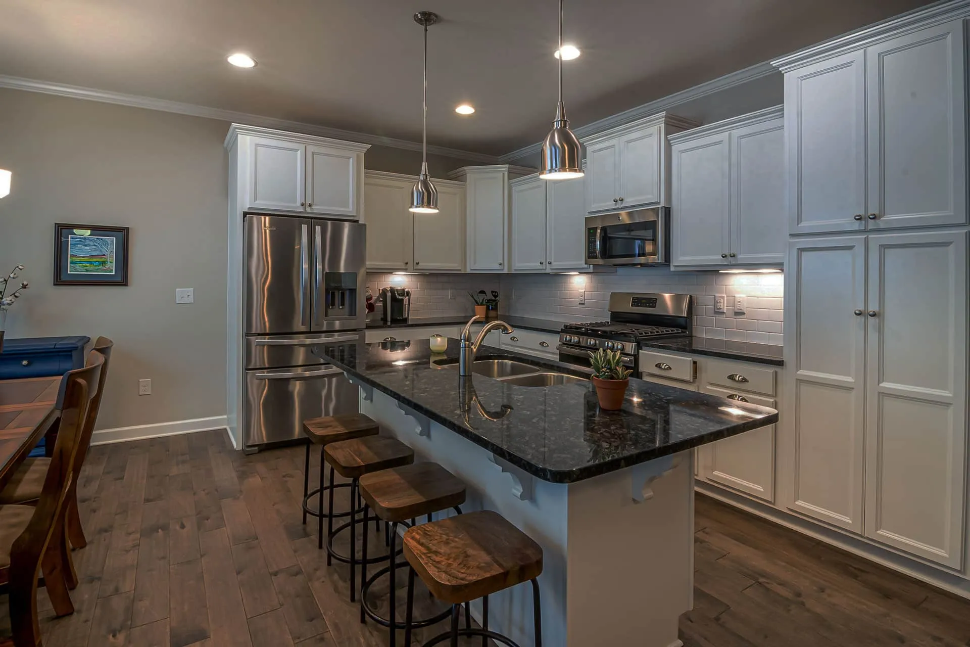 Kitchen with under-cabinet lighting